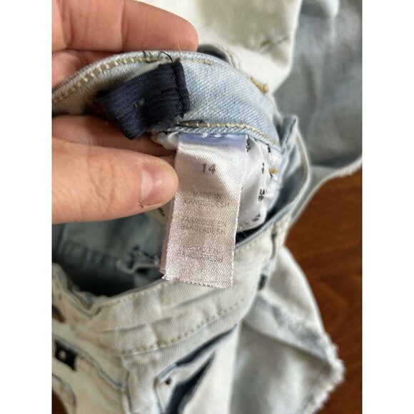 Lucky Brand Girls Shorts 14 Riley Denim Stretch Distressed Light Wash Cut Off - Picture 5 of 7